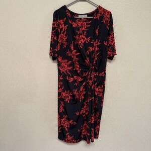 ANTHOLOGY  Black & Red Floral Women’s Dress -  Size 14